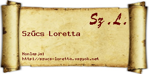 Szűcs Loretta névjegykártya