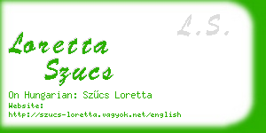 loretta szucs business card